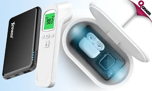 Disinfection Box with Wireless Charger & Infrared Thermometer + FREE Power Bank!